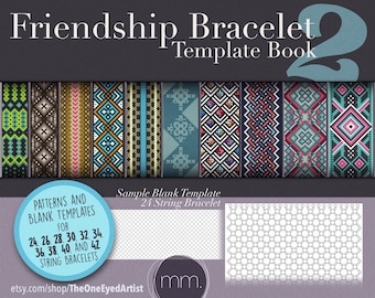 Friendship Bracelet Template Book 2 - digital download - More Woven bracelet tutorials, patterns, and blank graph paper / templates