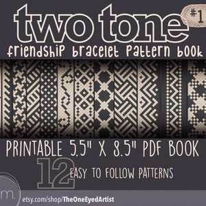 Color duo #1 Friendship Bracelet Pattern Book - Friendship Bracelet Kit - Printable 5.5”x8.5” PDF
