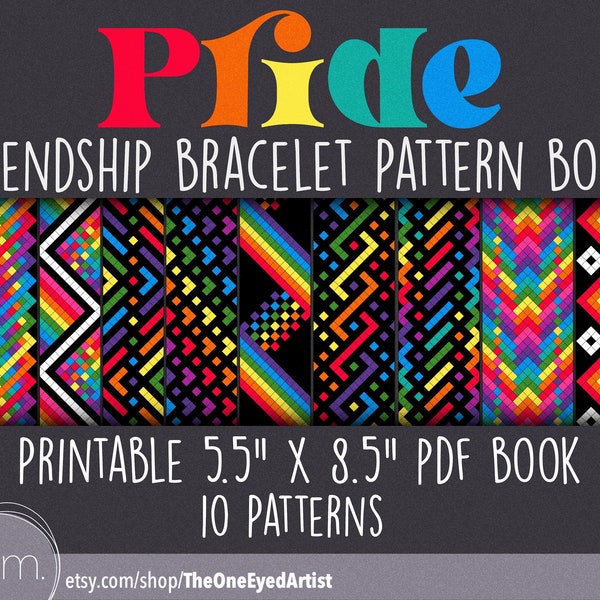 Pride Rainbow Friendship Bracelet Pattern Book - Friendship Bracelet Kit - PDF imprimable 5,5"x8,5" - LGBTQ+