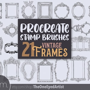 Procreate Stamp Brush Set - 21 Vintage Frames