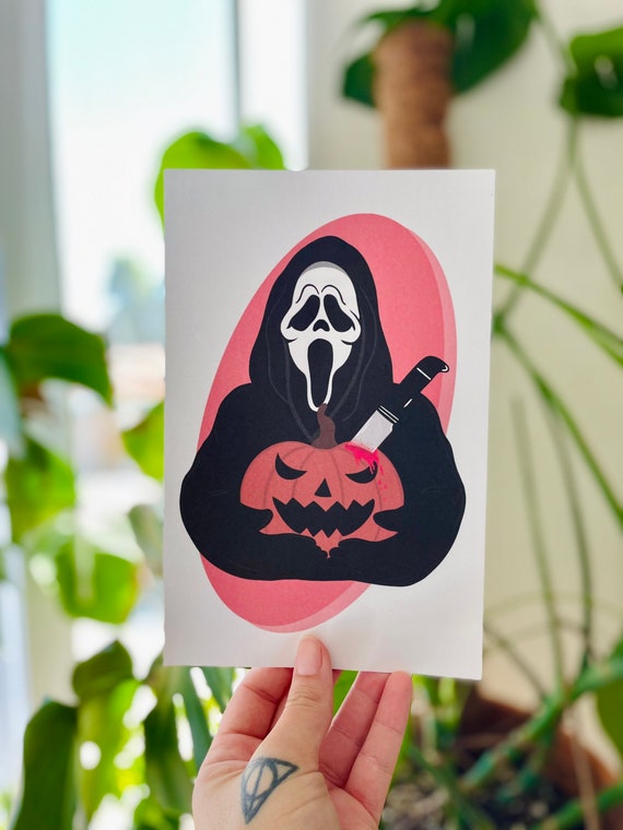 Scream Ghostface Jack O' Lantern Print Etsy