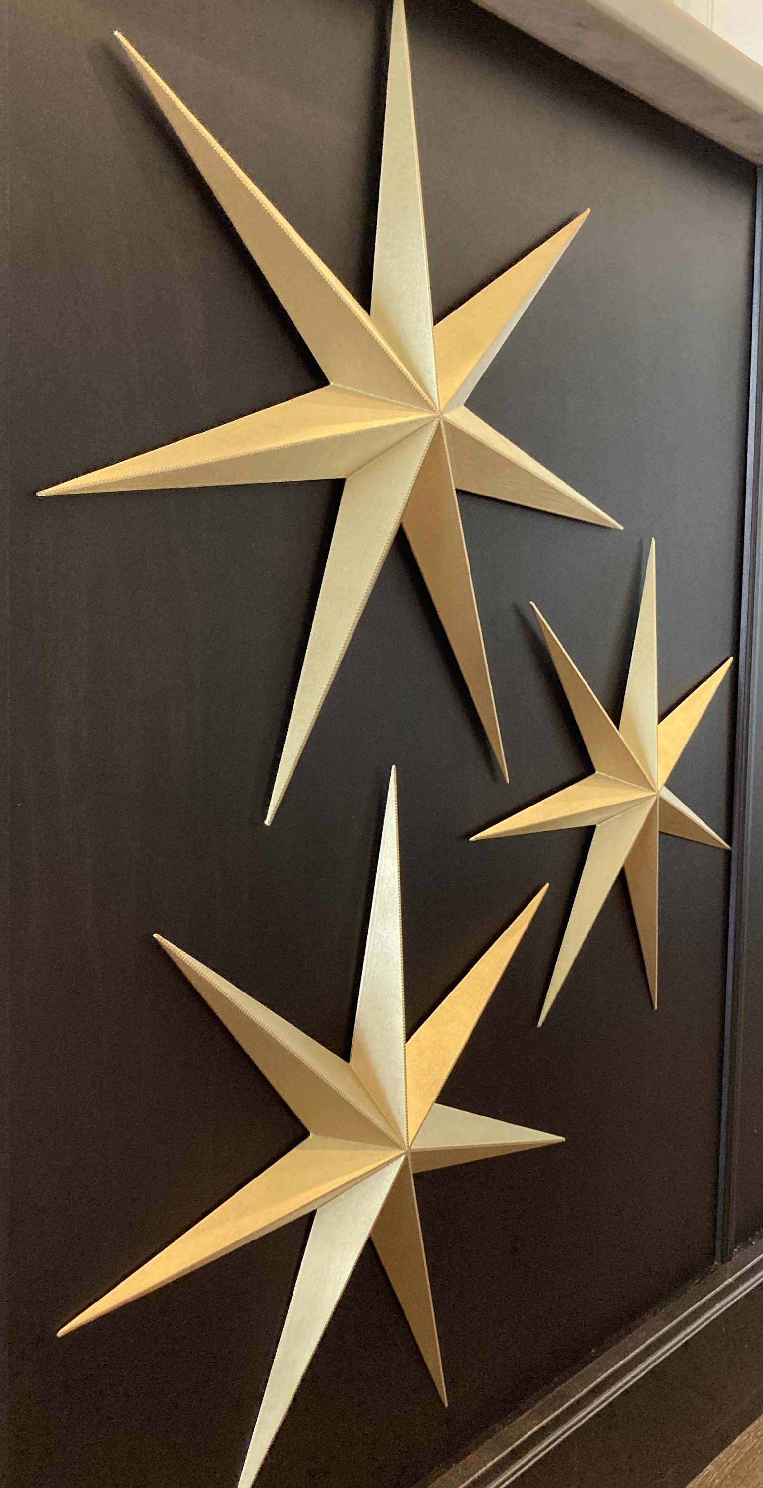 3D Printed 7-point Stars (septagram): Elegant Home Decor Wall Art