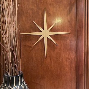 Pointed Atomic Stars - Mid Century Modern Style - 3D printed - Painted gold, silver, or unpainted black/Pearl White ~ Wall Art / Decor