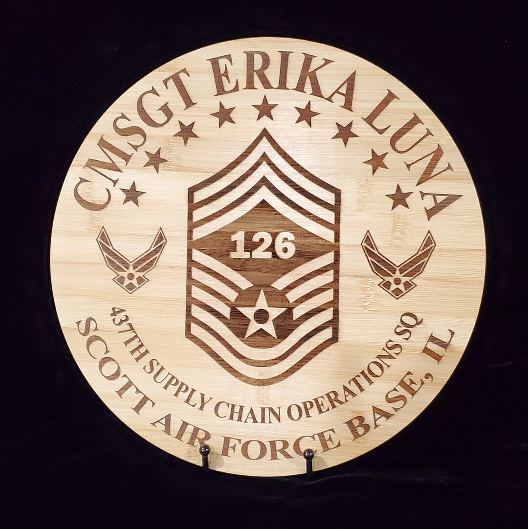 U.S Air Force Cmsgt Promotion Laser Engraved Display Etsy