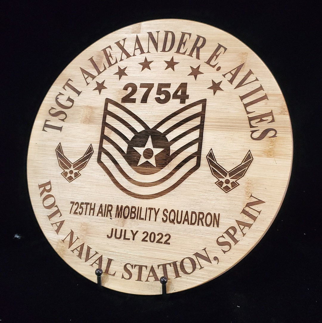 U.S Air Force Tsgt Promotion Laser Engraved Display Etsy
