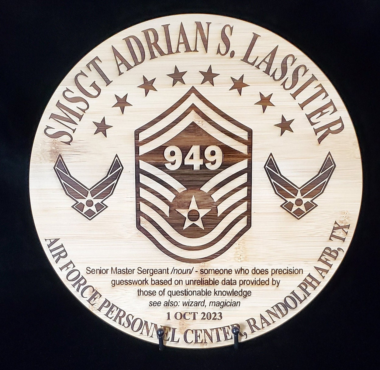 U.S Air Force Smsgt Promotion Laser Engraved Display Etsy