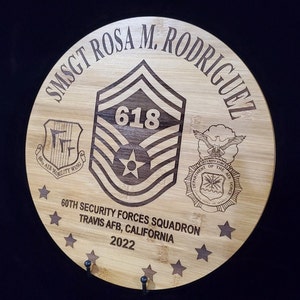 U.S Air Force SMSgt Promotion Laser Engraved Display