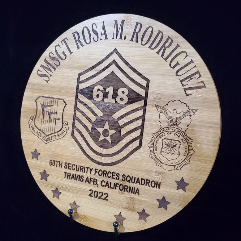 U.S Air Force Smsgt Promotion Laser Engraved Display Etsy