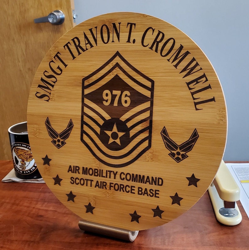 U.S Air Force Smsgt Promotion Laser Engraved Display Etsy