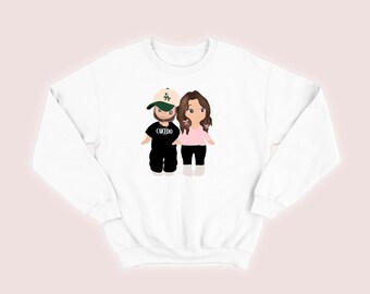 Custom Sonny Angel Sweatshirt, Sonny Angel, Custom Sonny Angel Portrait, Custom Couple Portrait