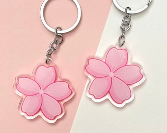 Sakura Cherry Blossom Cute Pink Acrylic Charm Keychain | Acrylic Keychain | Cherry Blossom Flower | Kawaii Accessories