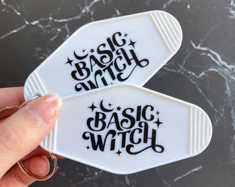 Basic Witch Halloween Retro Motel Keychain | Cute Funny Spooky Accessories, Gift Idea