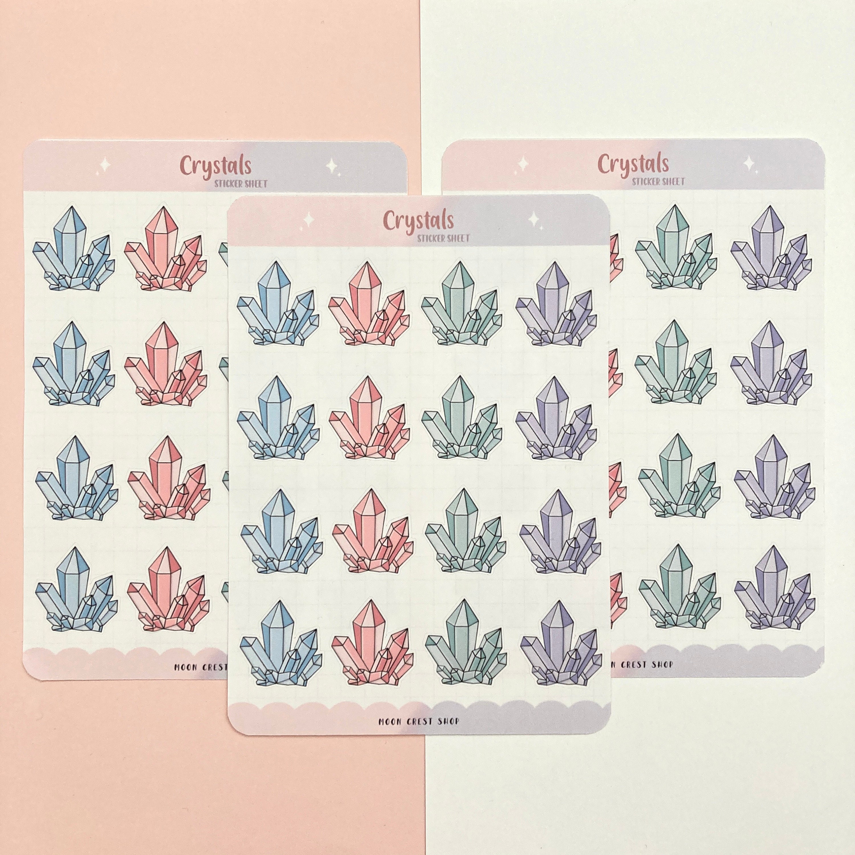 Crystal Sticker Sheet Pastel Crystals Sticker Sheet Bullet Journal Planner - Etsy