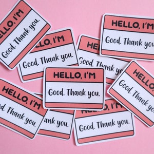 Hello I'm Name Tag Sticker | Mood Name Tags | Anxious, Tired ...