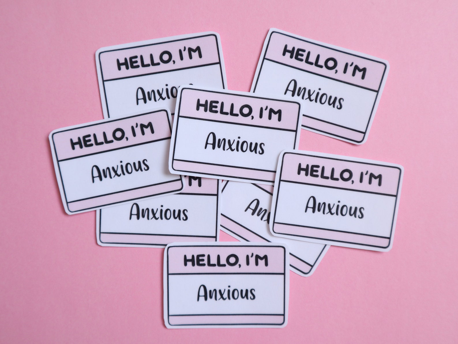 Hello I'm Name Tag Sticker Mood Name Tags Anxious - Etsy