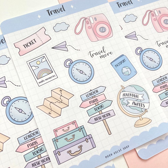 250 Autocollant Voyage - Stickers Aesthetic Pour Carnet De Voyage, Stickers Kawaii Pour Scrapbooking Kit, Stickers Agenda, Bullet Journal 2024, Etiquette Valise, Iphone, Macbook, Skateboard, Bouteille