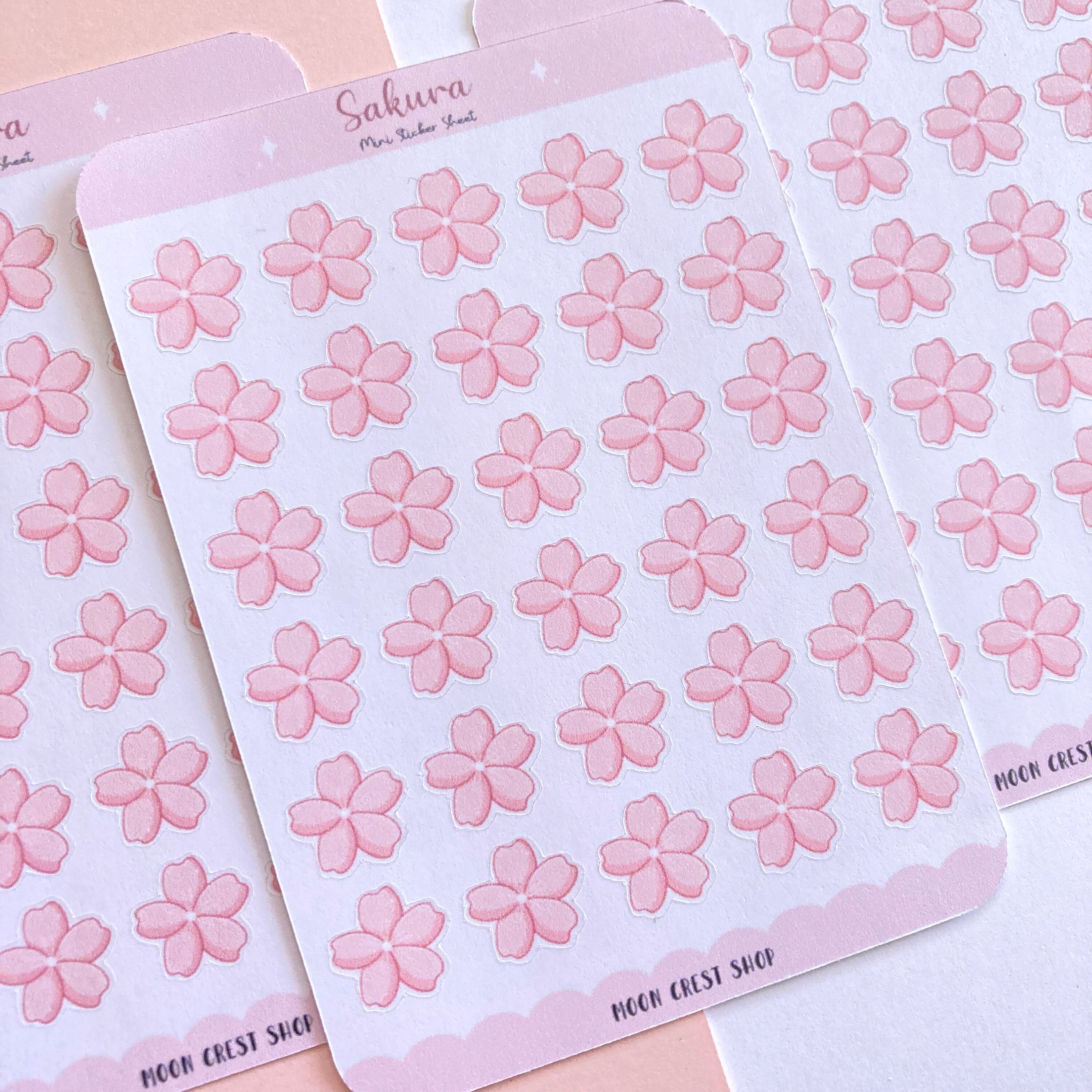 Sakura Cherry Blossom Mini Sticker Sheet | Cute Pastel Bullet Journal ...