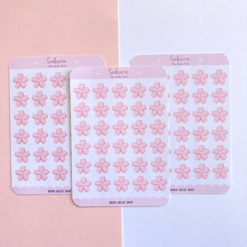 Sakura Cherry Blossom Mini Sticker Sheet | Cute Pastel Bullet Journal ...