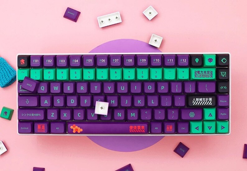 Anime Evangelion Theme 139/151 Keycaps For Mechanical Keyboard Cherry MX Switch Loose keycaps ONLY 