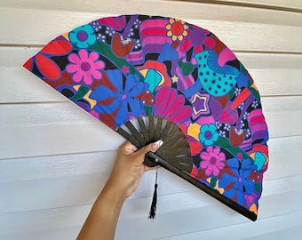 Oopsy Gänseblümchen Fächer / Großer Fächer / Rave Accessoires / Handfächer / Rave Handfächer / Klackender Fächer / EDM / Festival Rave Fächer / Fächer zum Tanzen