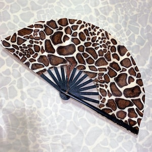 Groovy Giraffe Fan / Large Fan / Rave Accessories / Hand Fan / Rave Hand Fan / Clacking Fan / EDM / Festival Rave Fan / Rave Fan