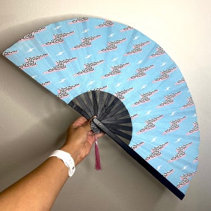 Lightning Skies Fan / Large Fan / Rave Accessories / Hand Fan / Rave Hand Fan / Clacking Fan / EDM / Festival Rave Fan / Rave Fan / Handmade