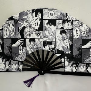 Anime Fan / Large Fan / Rave Accessories / Hand Fan / Rave Hand Fan / EDM / Festival Rave Fan / Fans To Make Her Dance