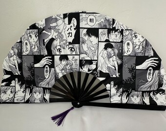 Anime Fan / Large Fan / Rave Accessories / Hand Fan / Rave Hand Fan / EDM / Festival Rave Fan / Fans To Make Her Dance