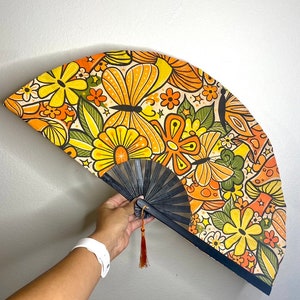 70’s Bloom Fan / Large Fan / Rave Accessories / Hand Fan / Rave Hand Fan / Clacking Fan / EDM / Festival Rave Fan / Rave Fan / Unique Fans
