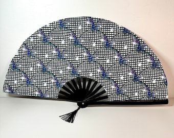 Disco Tech Fan / Großfan / Rave Zubehör / Handfan / Rave Handfan / Klackender Fan / EDM / Festival Rave Fan / Rave Fan / Disco
