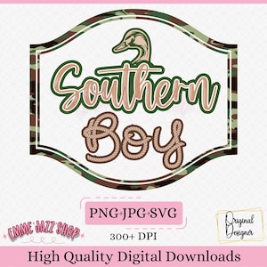 Southern Boy Camo Design: Duck Hunting PNG SVG (Digital Download)