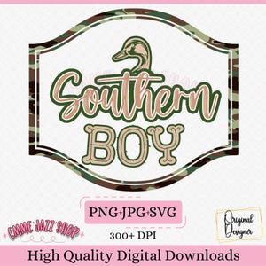 Southern Boy Camo Design: PNG SVG JPG (Digital Download)