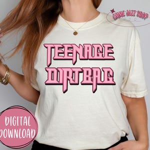 Teenage Dirtbag PNG — Digital Download, High Quality Png, Teenager Png, Lyrics Png, Girls, Teen Bday, Preteen Png, Pink, Black, Music Png