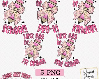 Paquete PNG de regreso a clases: Diseños para el primer día de clases (descarga digital)