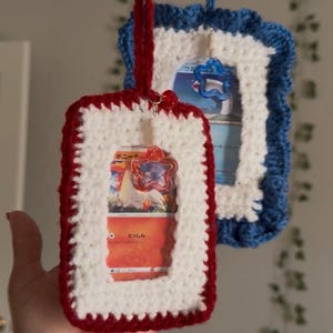 Crochet Photocard Holder | Photocard Display | Regular or Ruffled w/ Charms