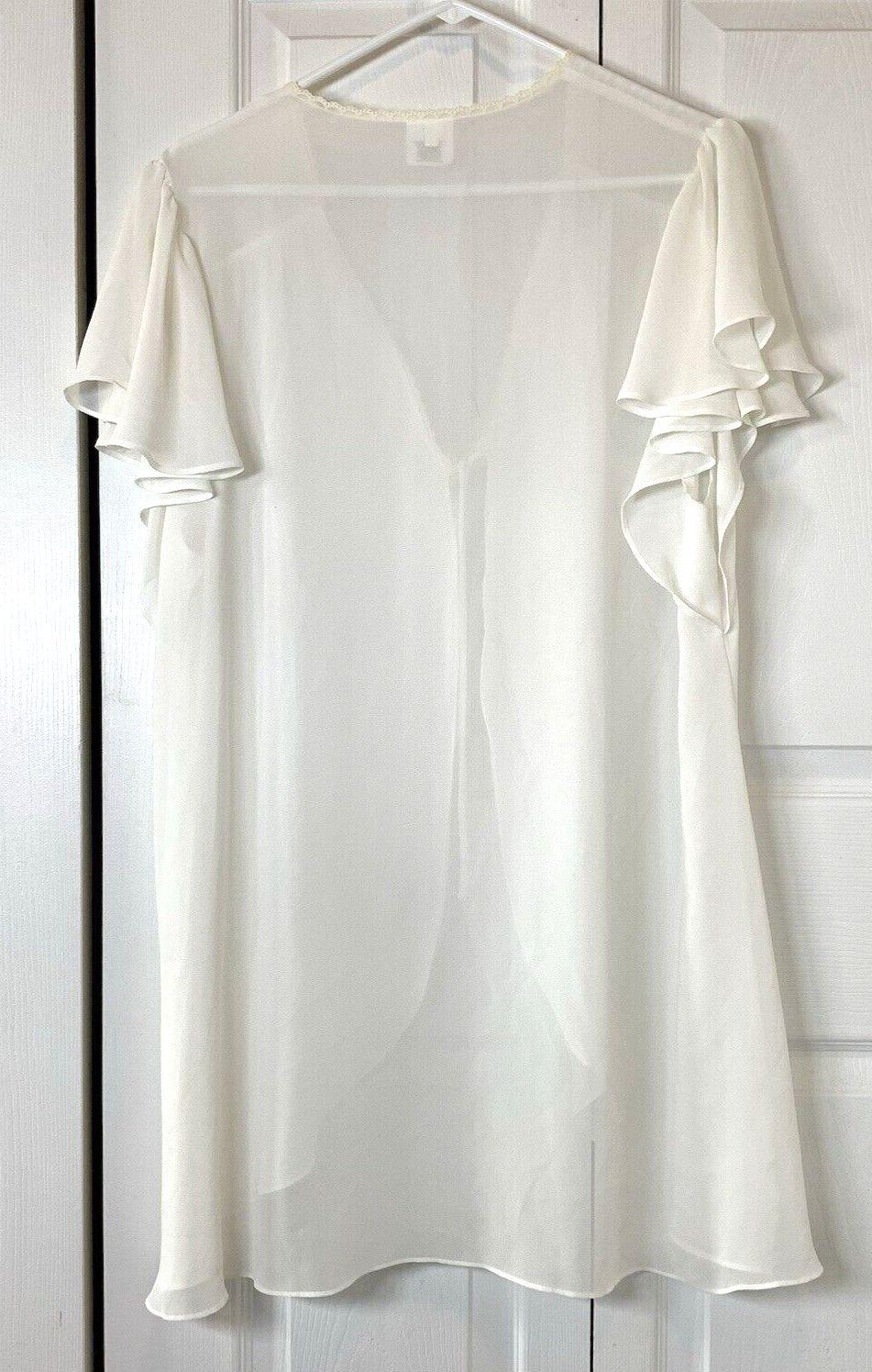 Avon Intimates 2pc Lingerie Maxi Slip Dress Lace Pearls Sheer Topper 1X ...