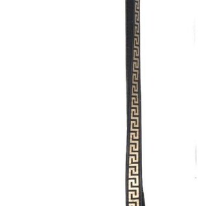 Versace Parfums Black Matte & Gold Greek Key Strap Crossbody Flap Bag Club Night image 6