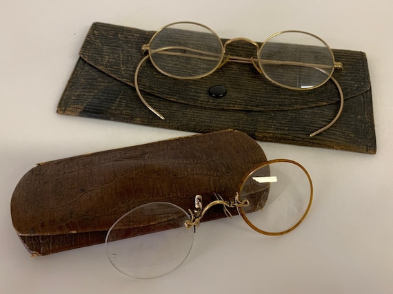 Lot of Two Antique Eyeglasses with Cases One Mark… - image 4