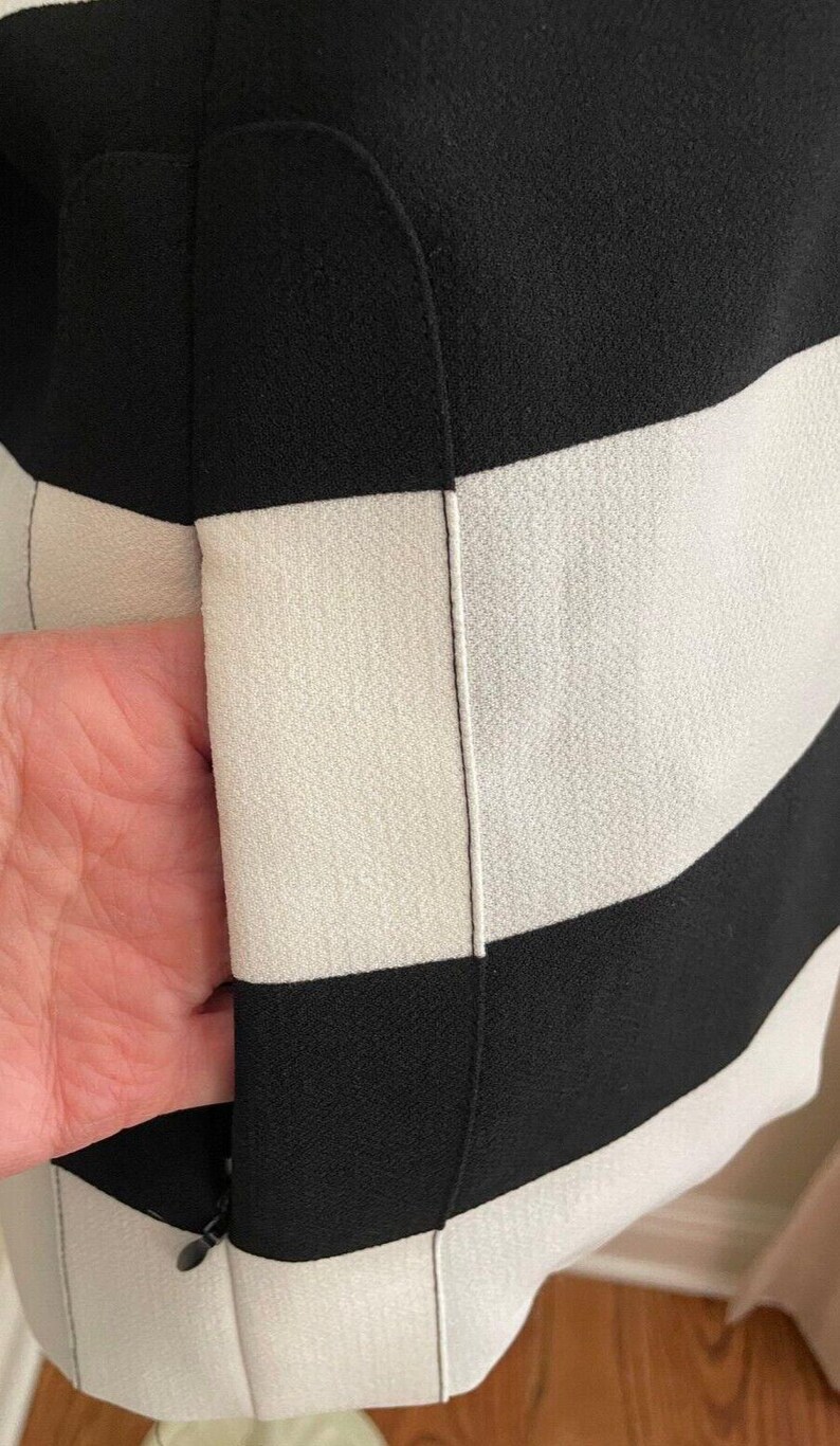 Veste Luii Anthropologie Femme M Col large à rayures noires et blanches image 3