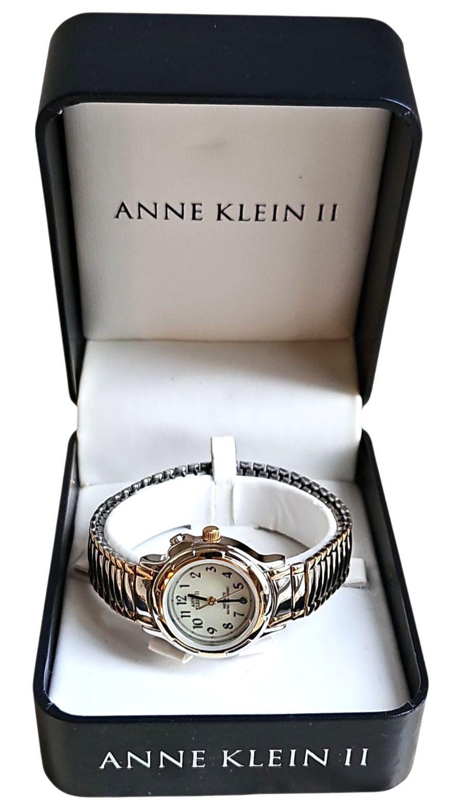 Vintage Anne Klein II Two-Tone Metal Band Womens Watch Original Box 1995-2005s Vintage Anne Klein Two tone Rectangular Face Women main image 4