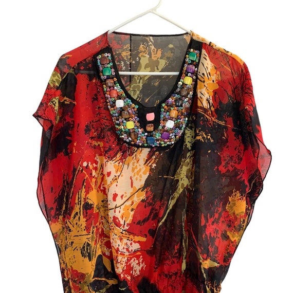Vintage Ethnic Heavily Embellished Beaded Kimono B