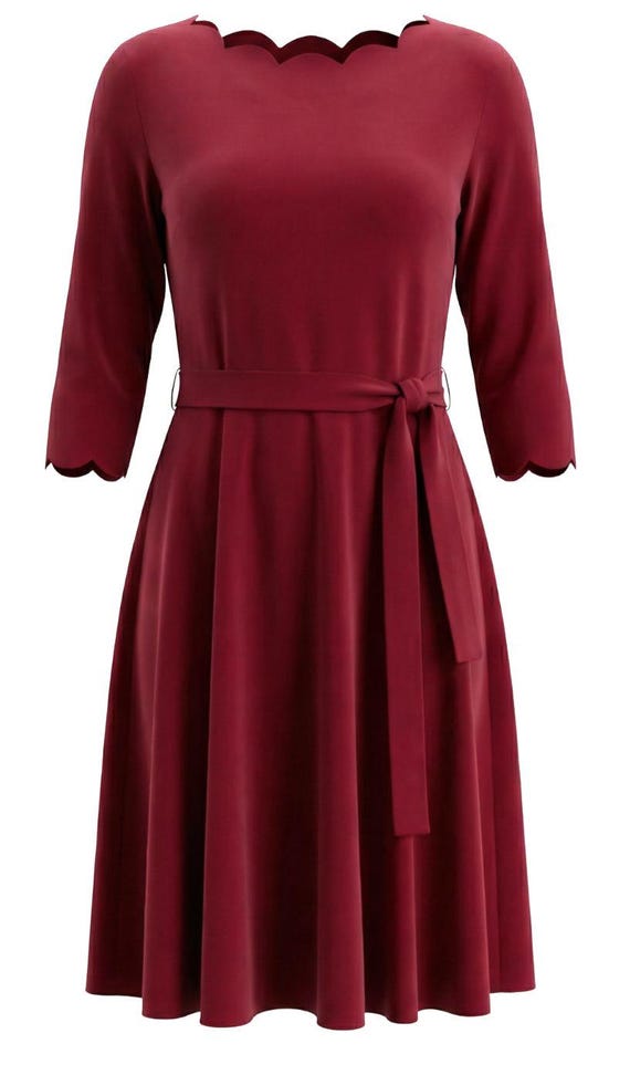 flare bottom dress Women's Tracy Evans Shift Mini Dress, Size: XL, Polka Dot Ballbella has all covered on this elegant Halter Fit and Flare Flowers Maroon Prom Dresses Full Beads Sequins Luxurious Evening Dress. VTG Scalloped Dress Fitted Bodice