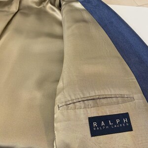 Ralph Lauren Blazer Herren 42L Pulverblau 100% Tencel Jacke Sport Mantel Bild 14