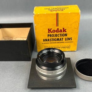 Vintage Kodak 105mm F/4.5 Projection Anastigmat Barrel Lens Original Box w/Lens