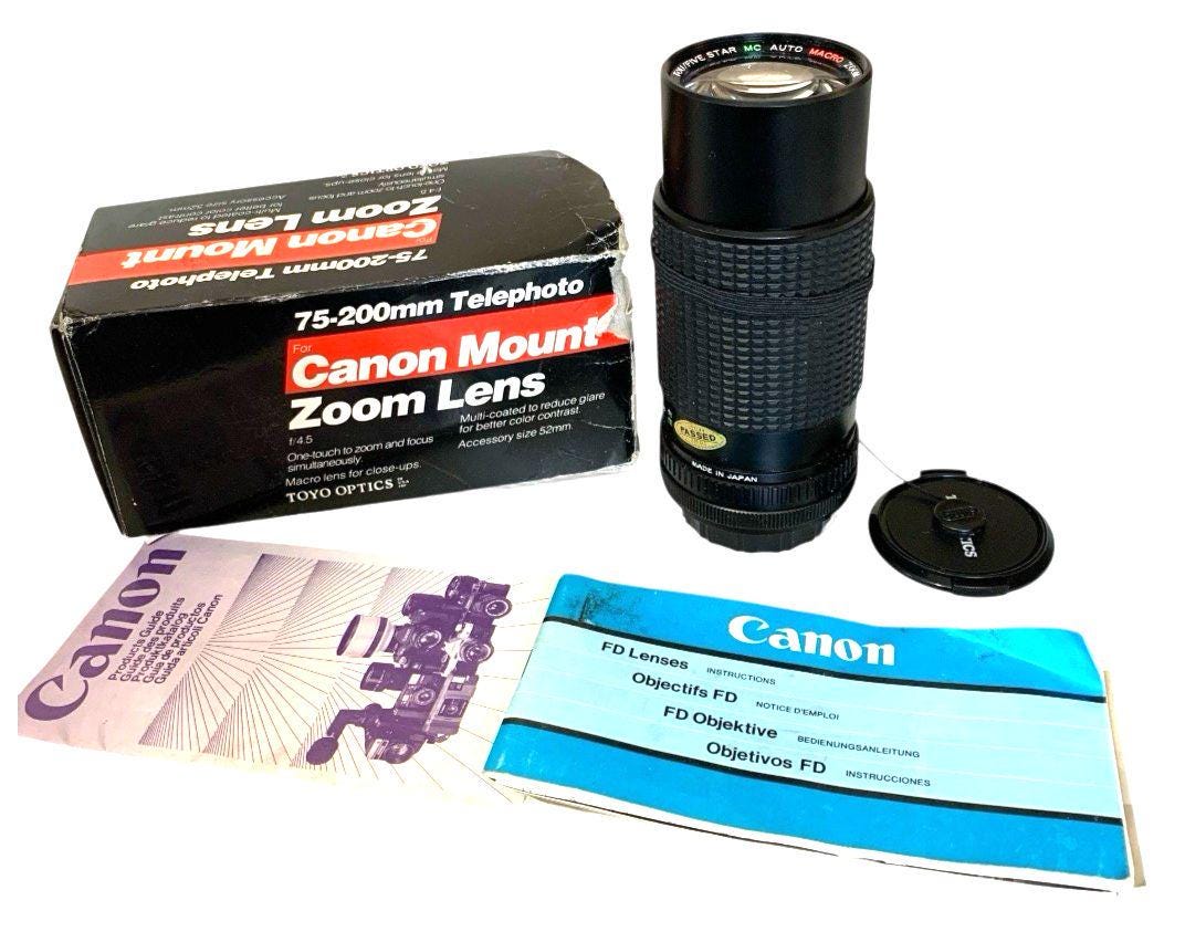 Objectif Canon FD Zoom 75-200mm Macro F4.5 - Monture Manuelle - Occasion