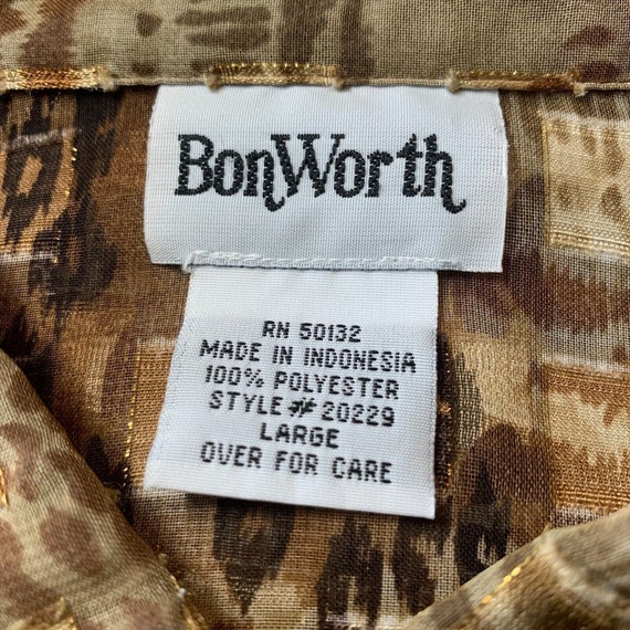 BonWorth Button-Up Sheer Shirt Womens L Collared … - image 3