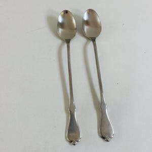 Lot of 2 Oneida Ltd Wm A Rogers Premier Stainless Iced Tea Stir Spoons