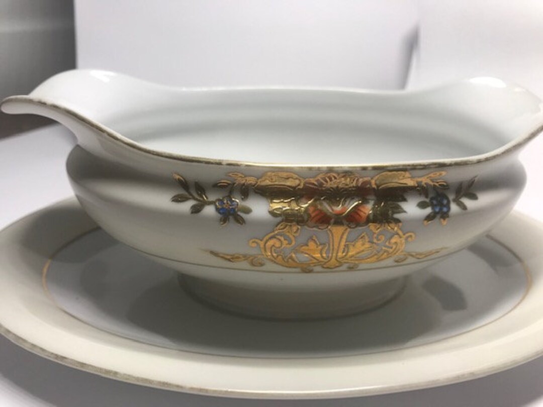Noritake 42200 Gravy Boat W/attached Under Plate Etsy