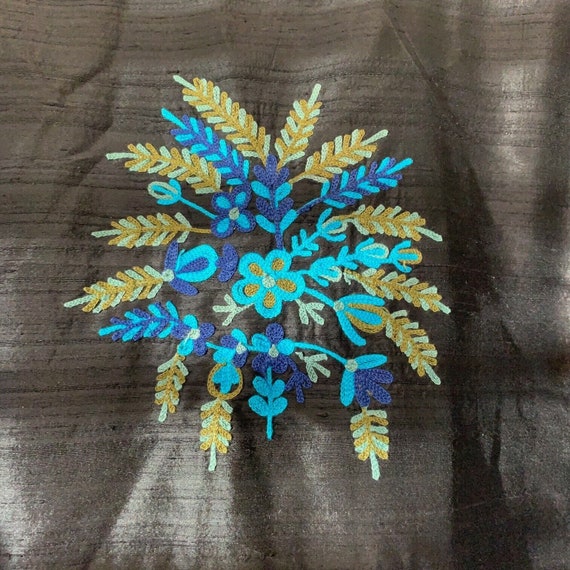 VTG Norm Thompson 100% Silk Jacket Embroidered Op… - image 10