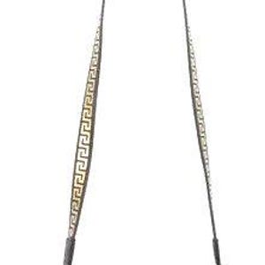 Versace Parfums Black Matte & Gold Greek Key Strap Crossbody Flap Bag Club Night image 1
